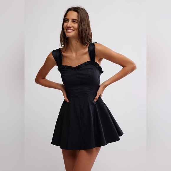 Free People Dresses & Skirts - Free People Midnight Magic Sweetheart Neck Sleeveless Ruffle Dress,Small, $129